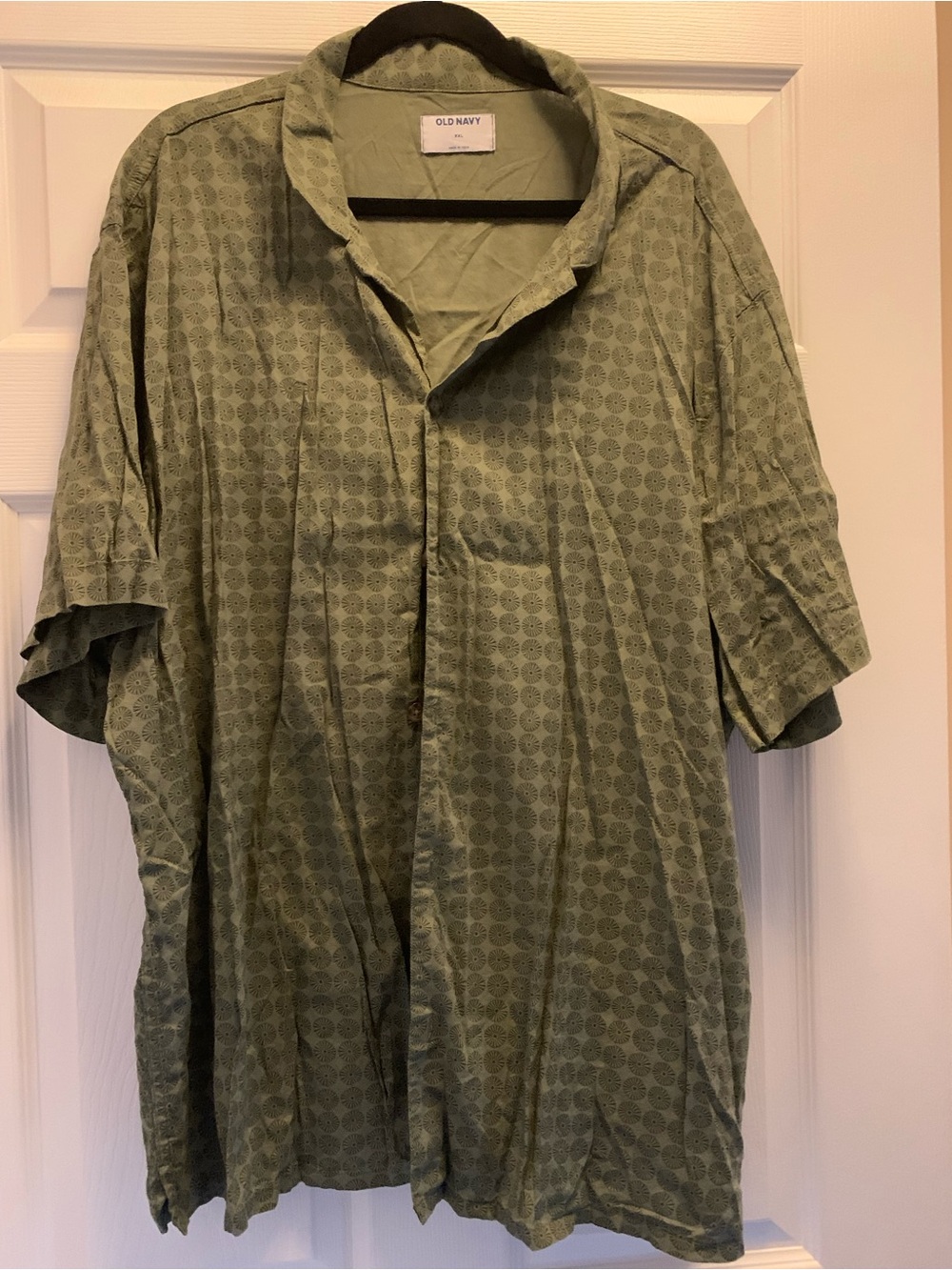 Men’a Old Navy Button Up Green Shirt XXL